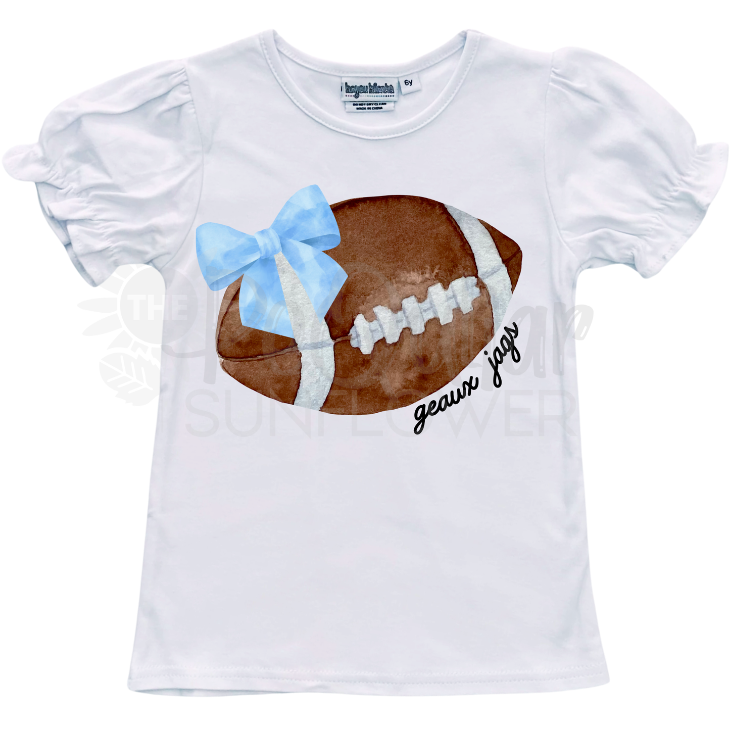girls geaux jags ruffle shirt