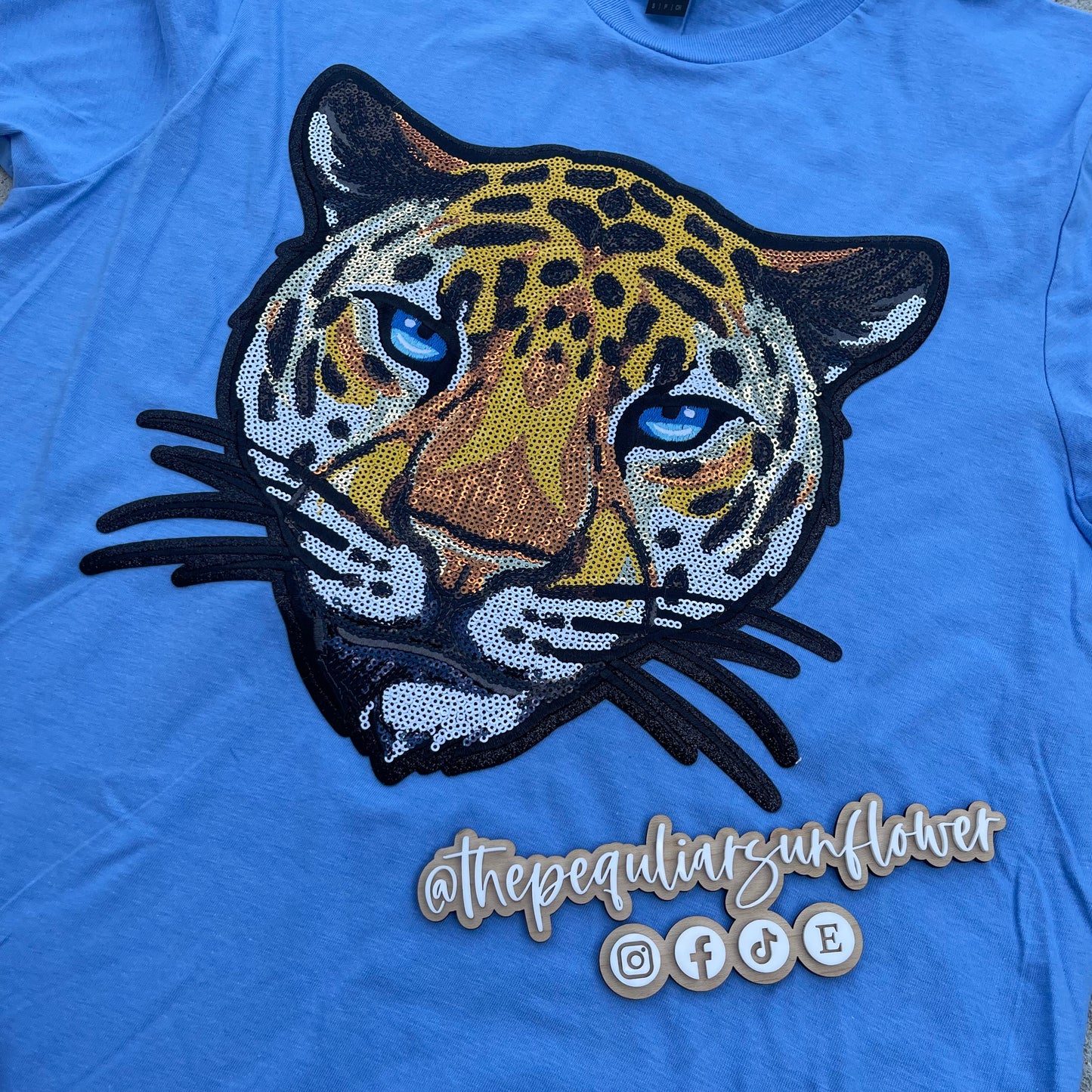 sequin jag head t-shirt
