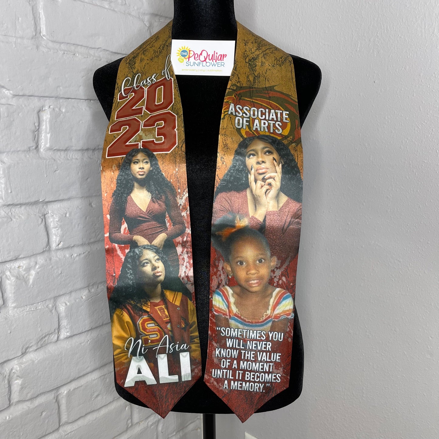 full color graduation stole