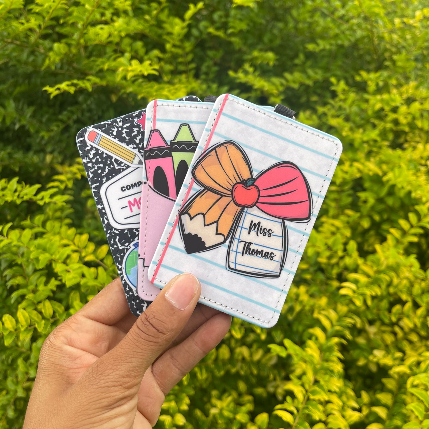 teacher ID holder keychain