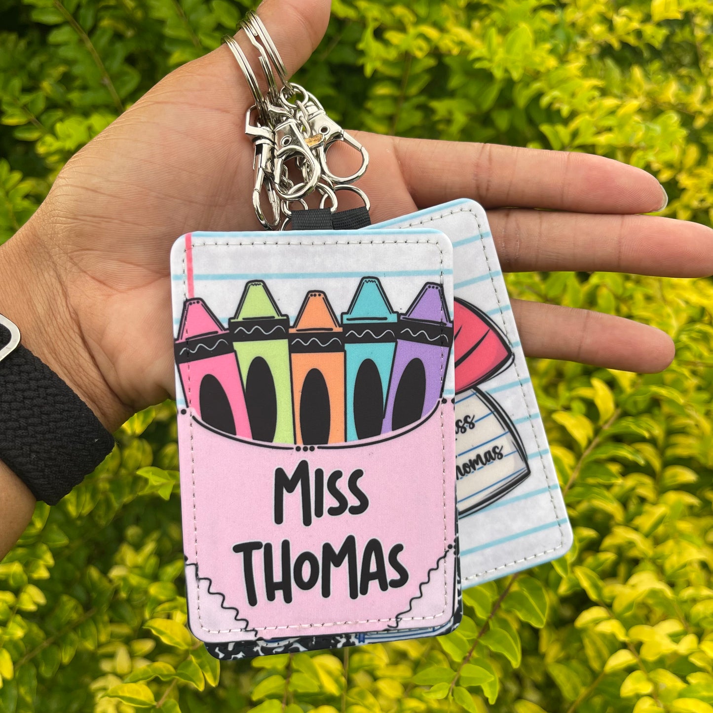 teacher ID holder keychain