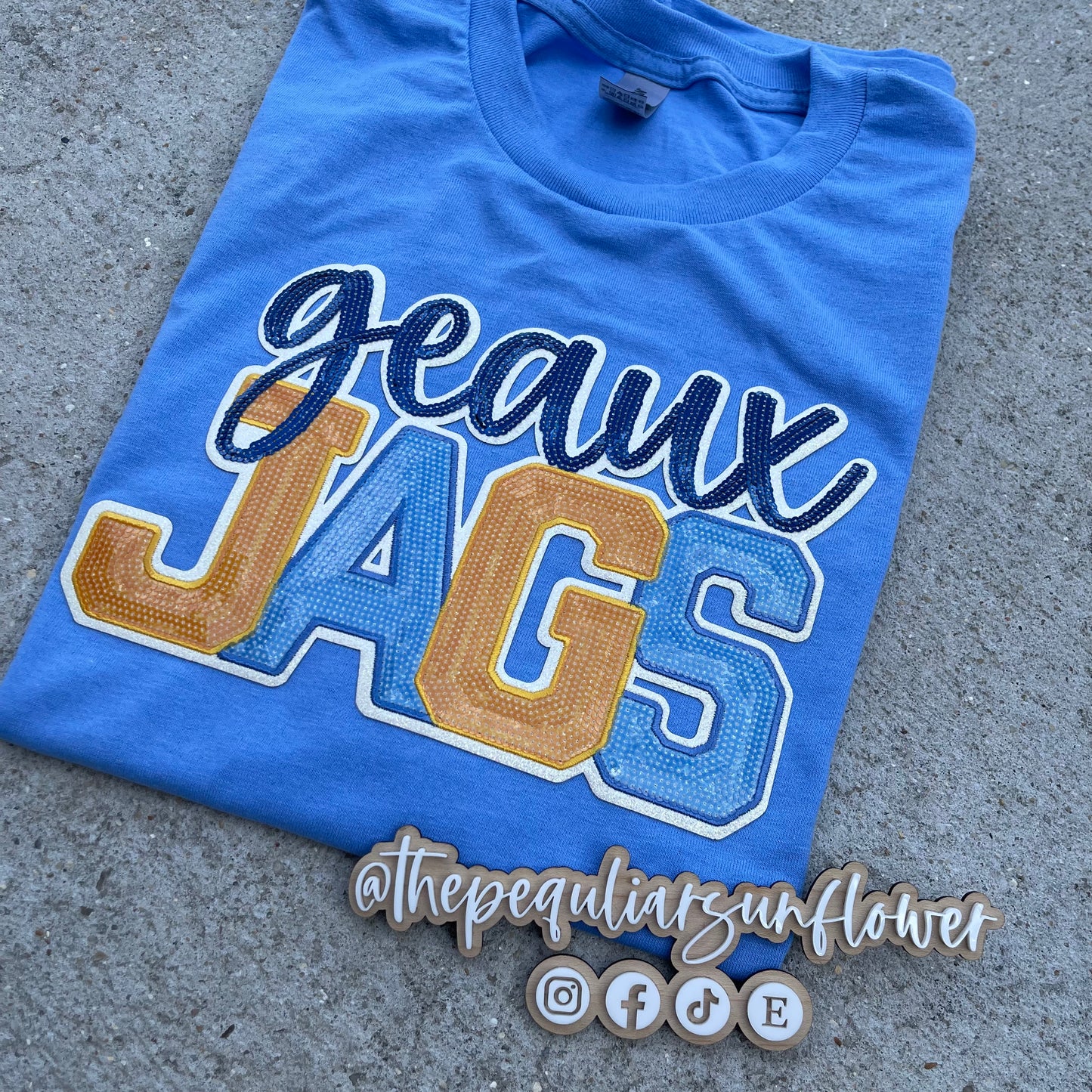 sequin geaux JAGS shirt