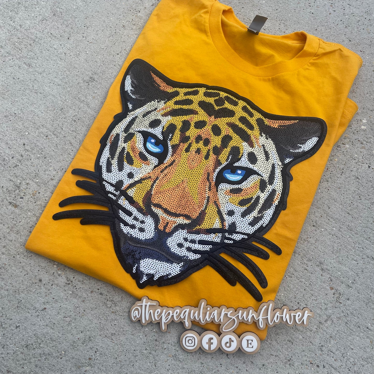 sequin jag head t-shirt