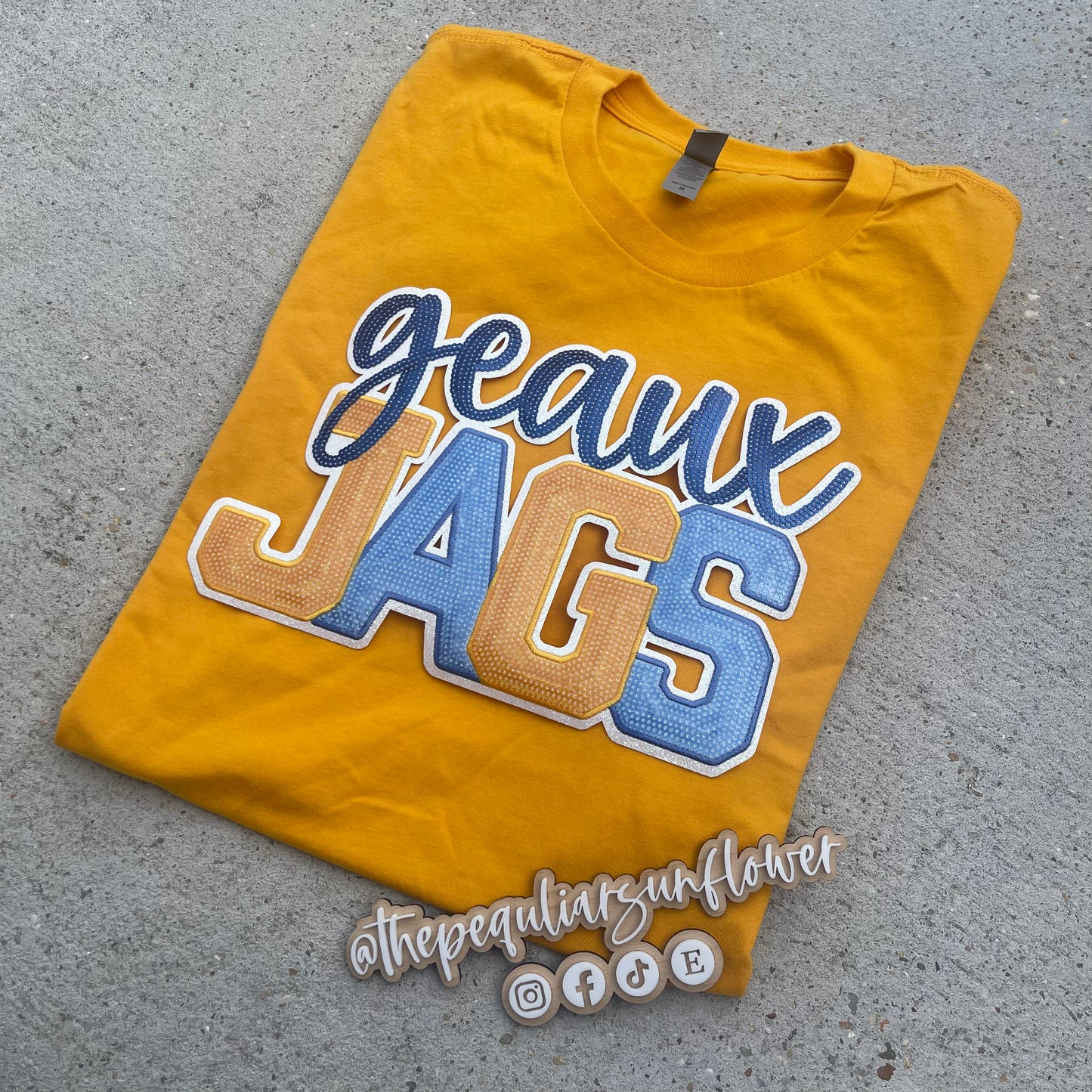 sequin geaux JAGS shirt