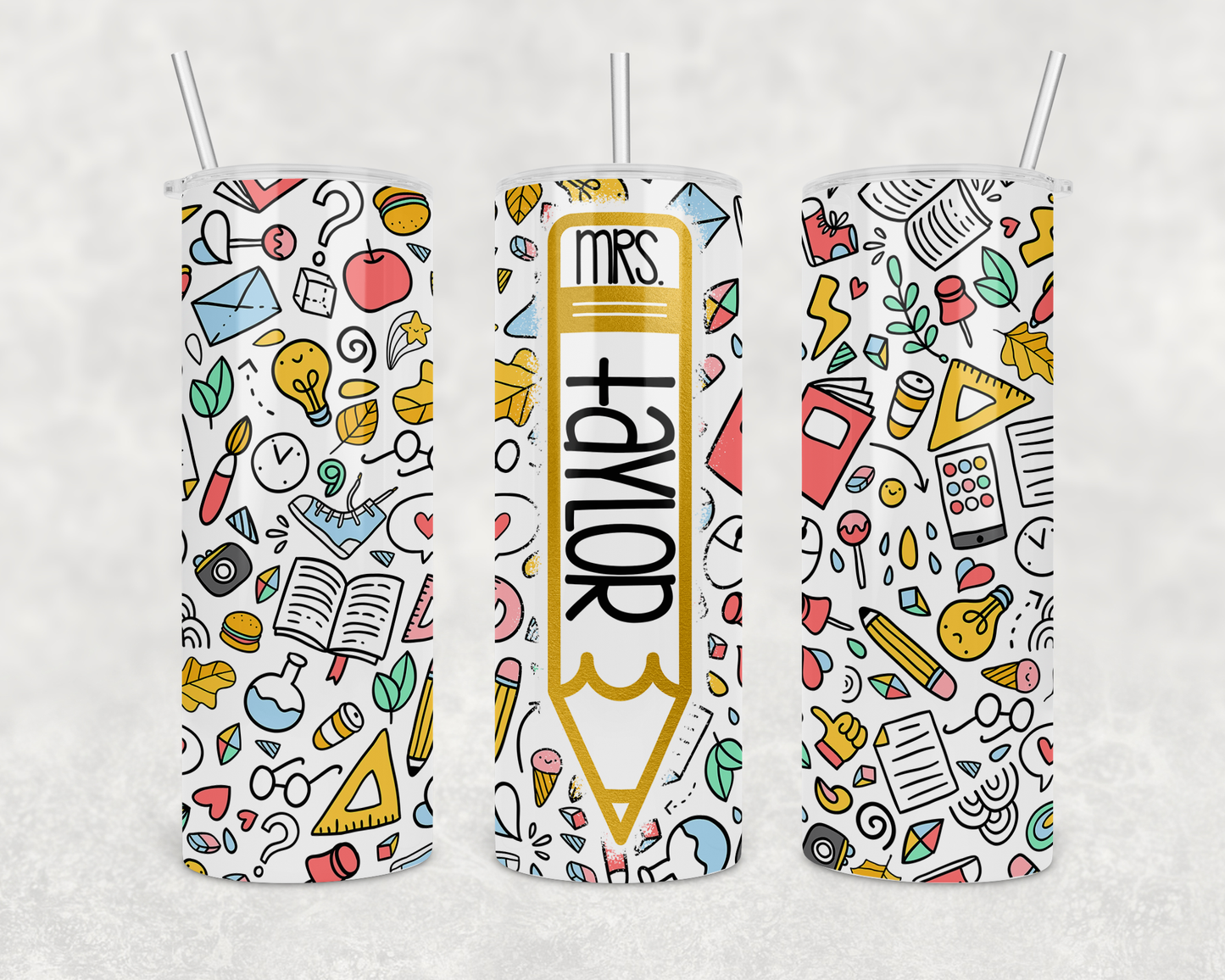 pencil/name teacher tumbler