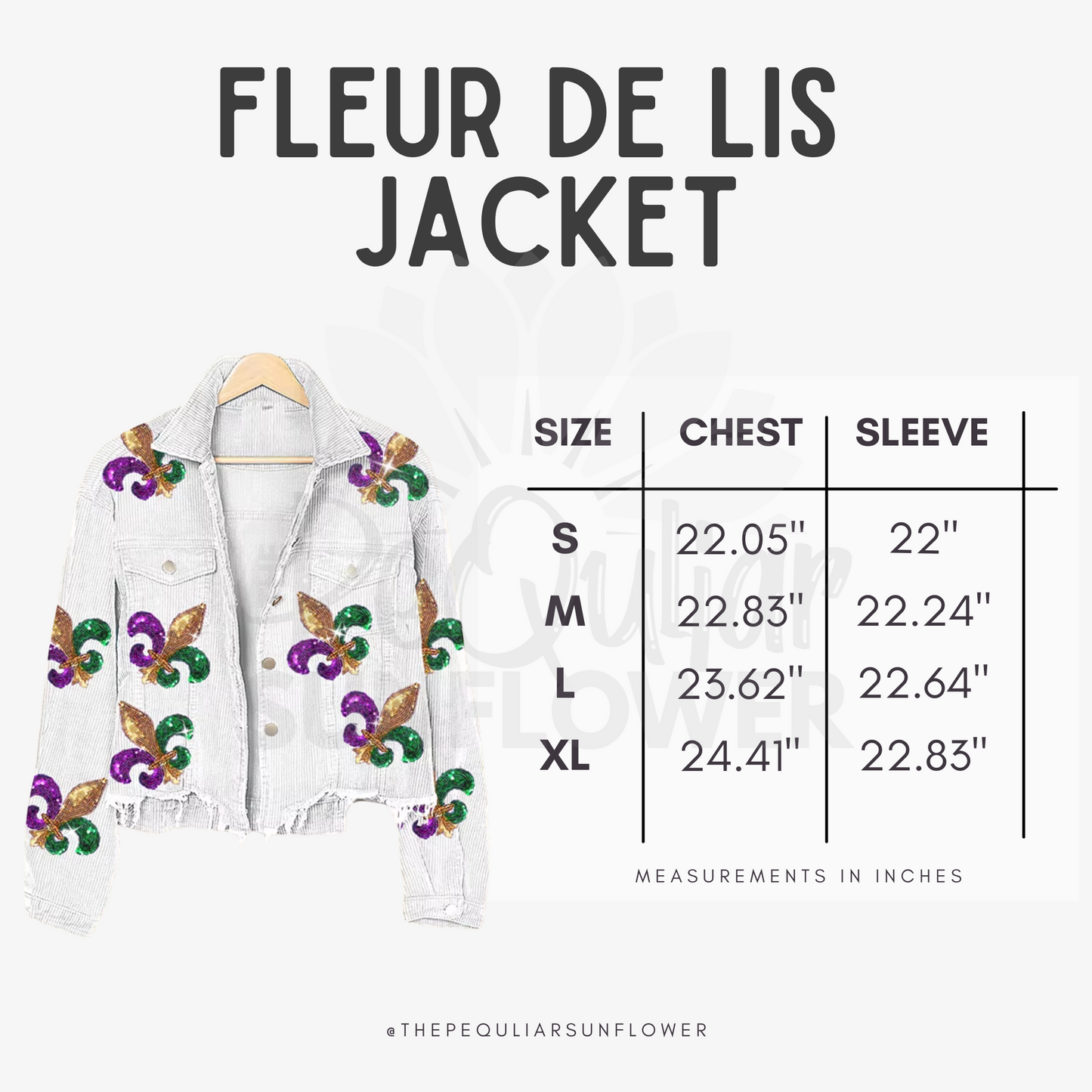 white sequin fleur de lis jacket