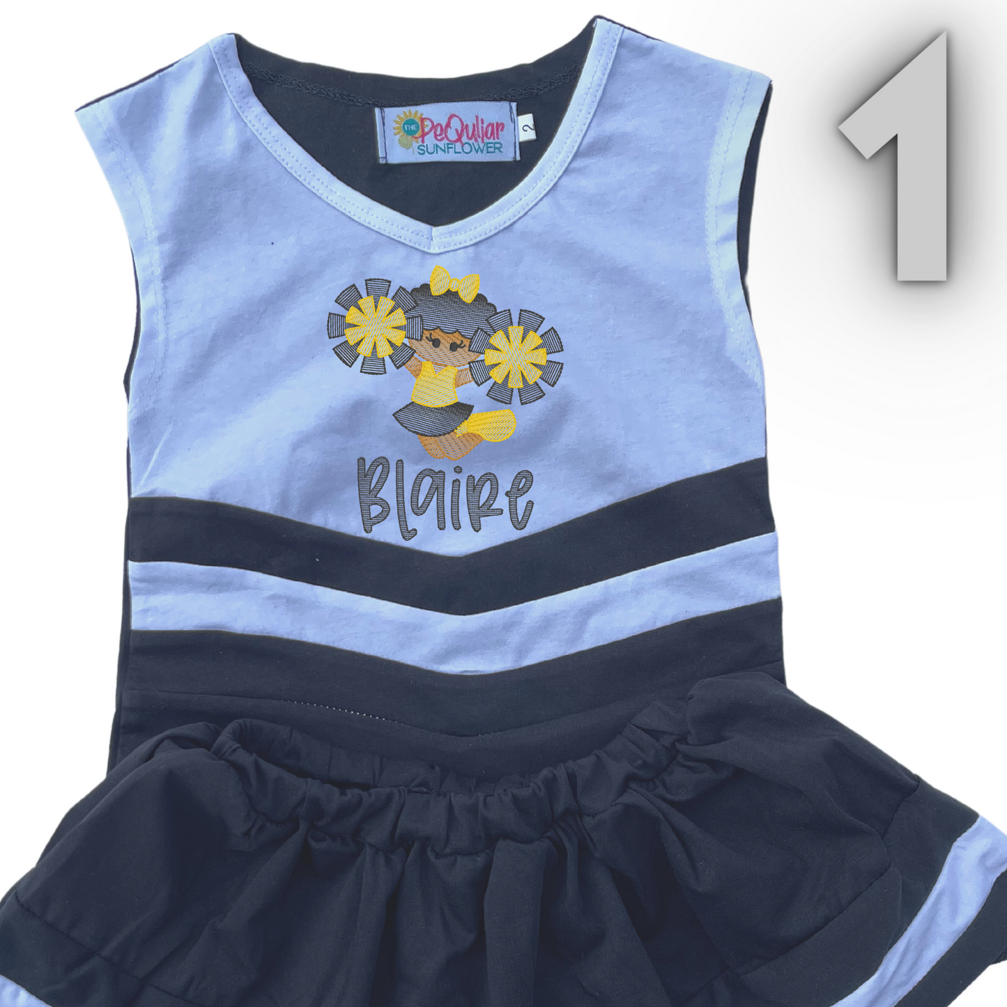 black/white fan cheer uniform