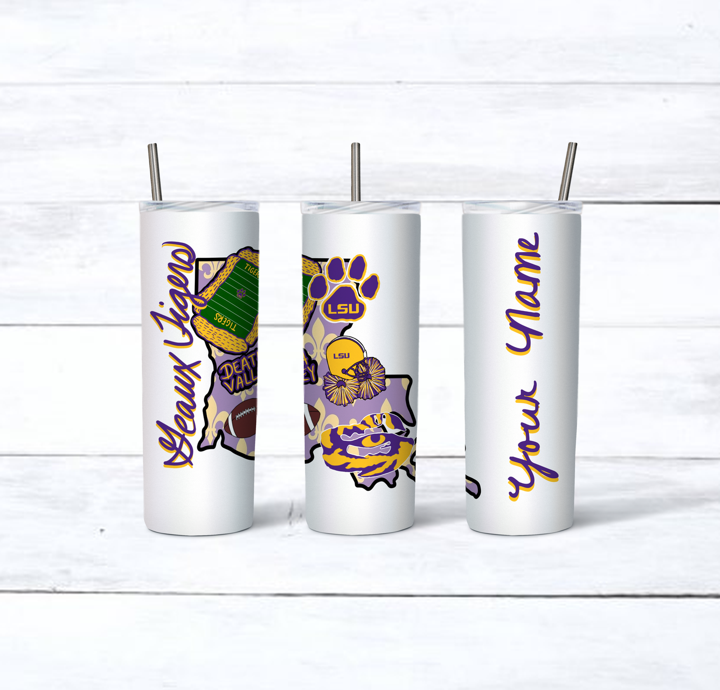 personalized LSU tumbler
