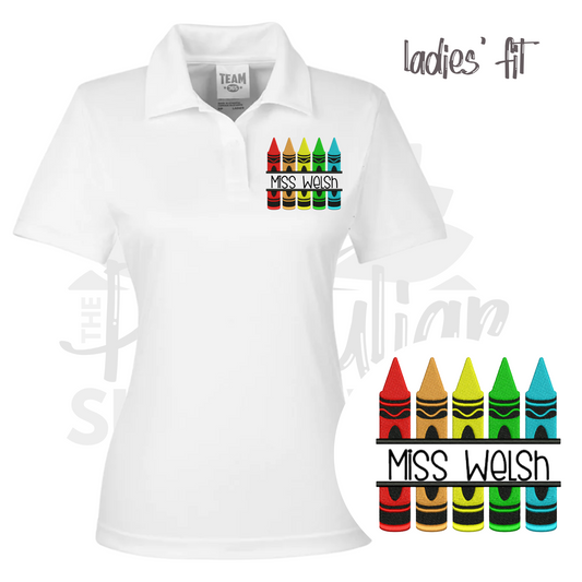 ladies fit - split crayon polo