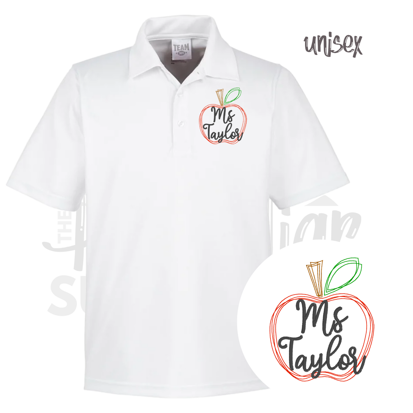 unisex - sketch apple polo