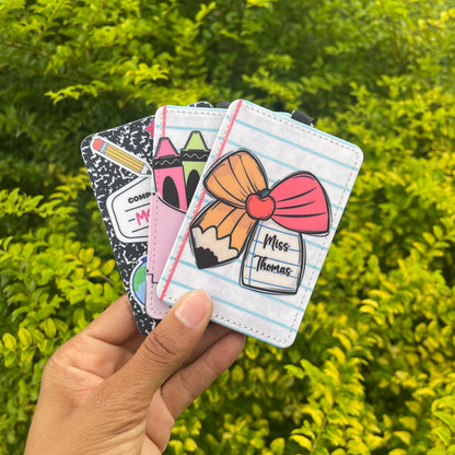 teacher ID holder keychain