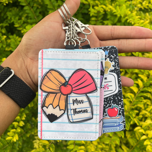 teacher ID holder keychain