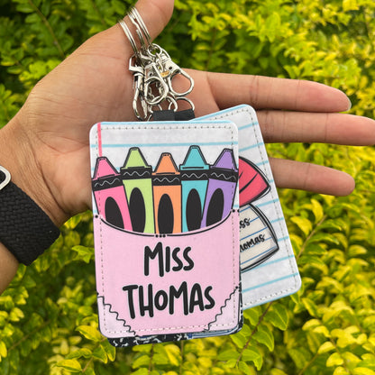 teacher ID holder keychain