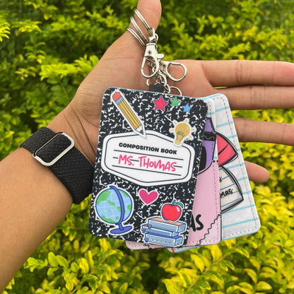 teacher ID holder keychain