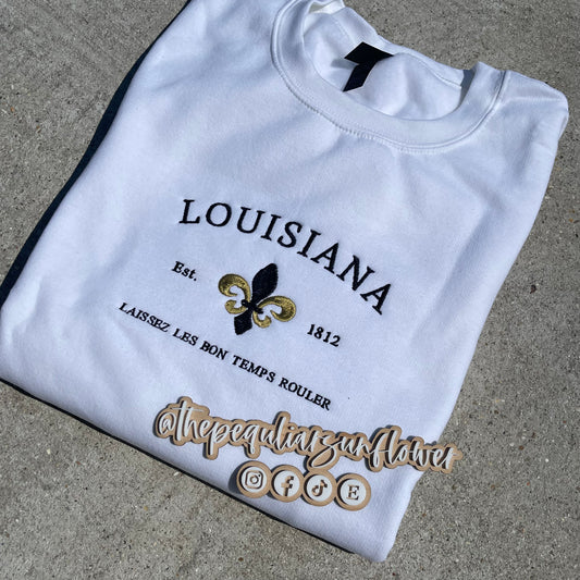 saints inspired louisiana sweatshirt