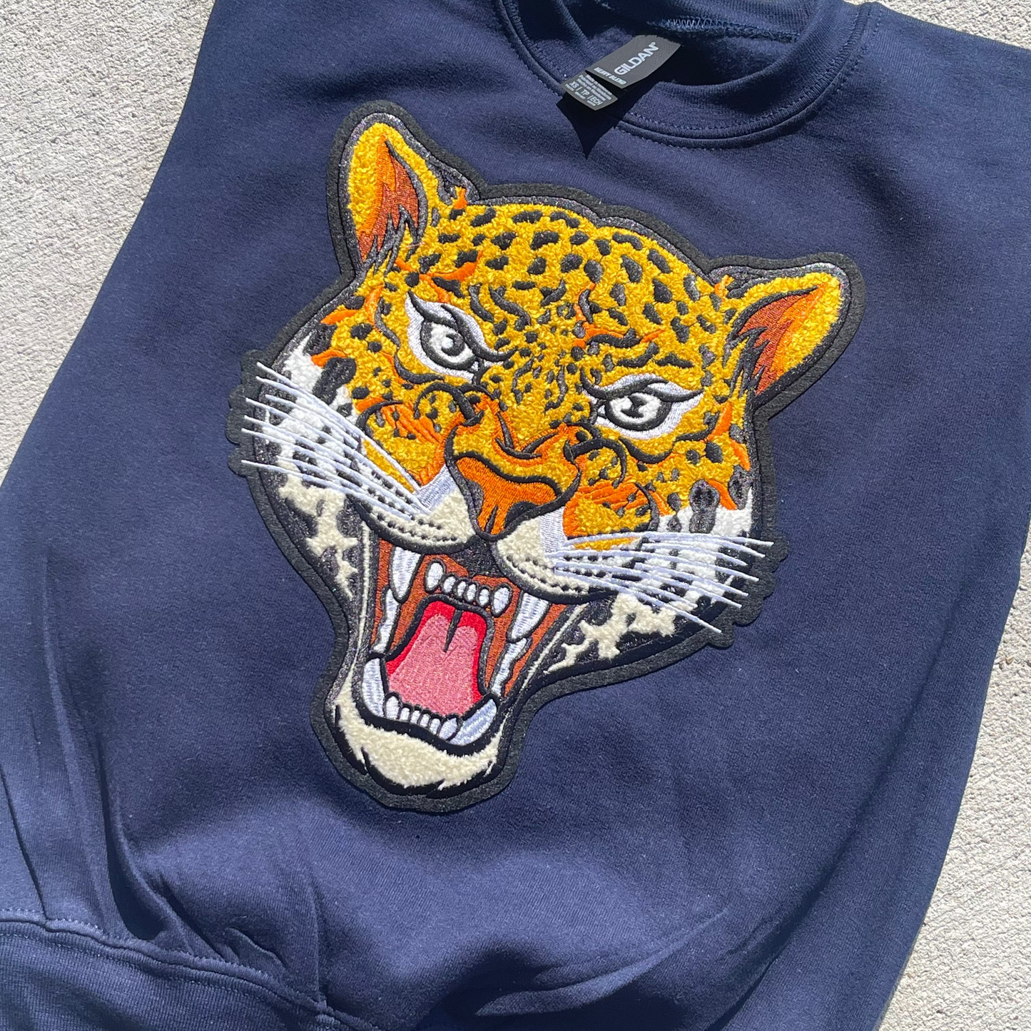 youth chenille jag head sweatshirt