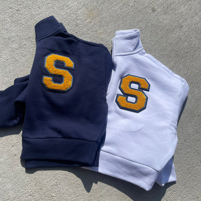 “S” cropped quarter zip