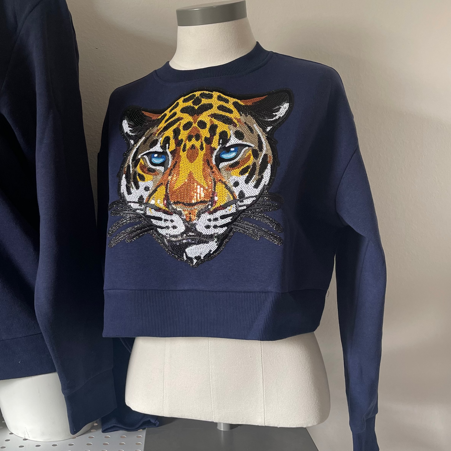 sequin cropped sweatshirt