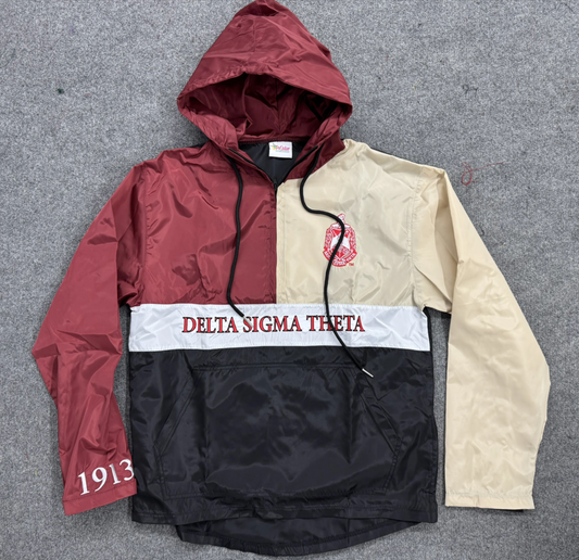 DST colorblock quarter zip windbreaker