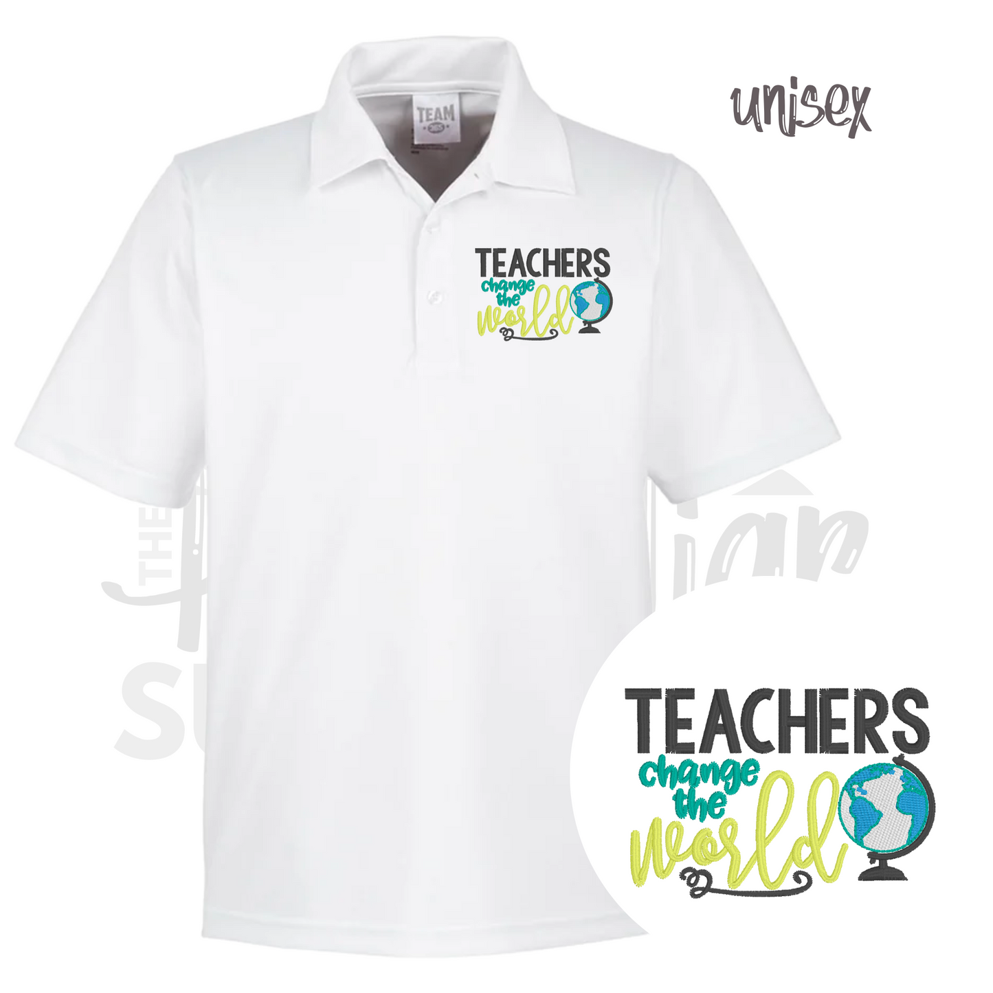 unisex - teachers change the world polo