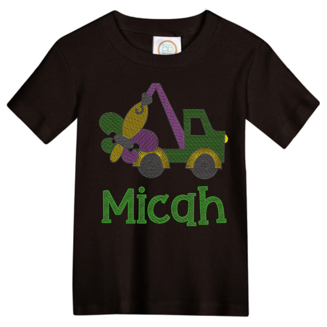 fleur de lis tow truck mardi gras shirt