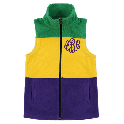 fleece mardi gras vest
