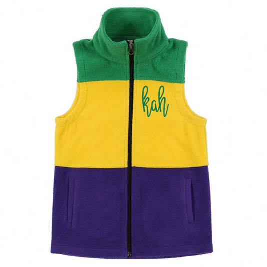 fleece mardi gras vest