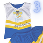 royal blue/gold cheer outfit