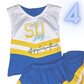 royal blue/gold cheer outfit