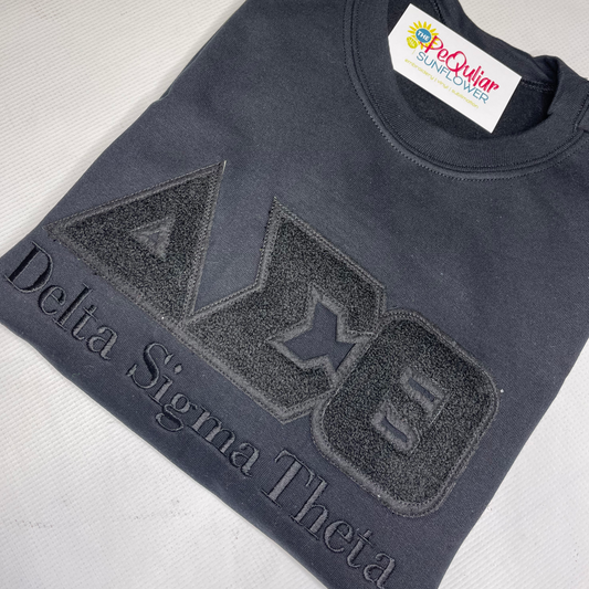 black on black chenille DST sweatshirt