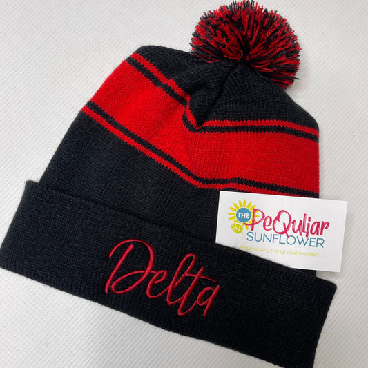 black/red Delta beanie