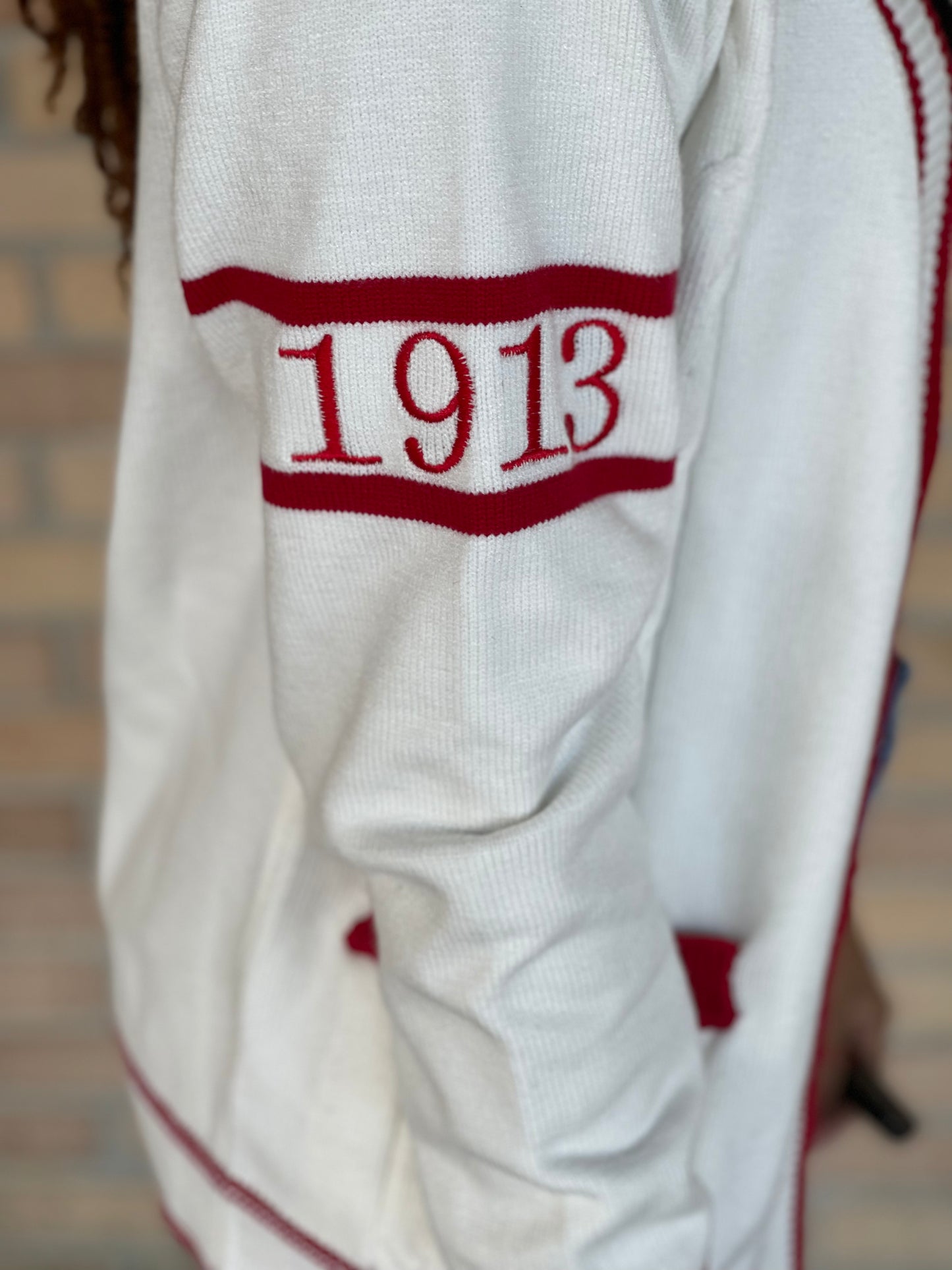 Delta Sigma Theta cable knit cardigan