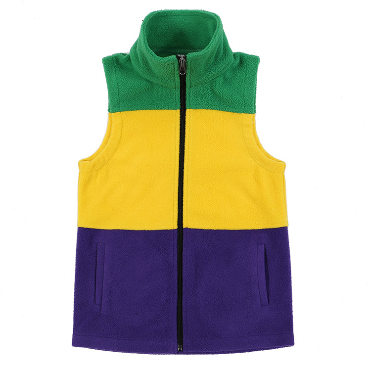 fleece mardi gras vest